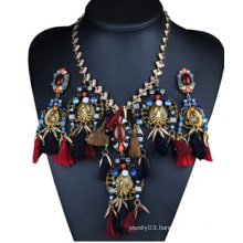 Bird Design Tassel Alloy Necklace (XJW13704)